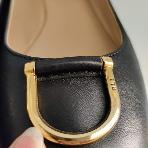Ralph Lauren Navy Gold Accent Flats Size 7.5B - Picture 5 of 16